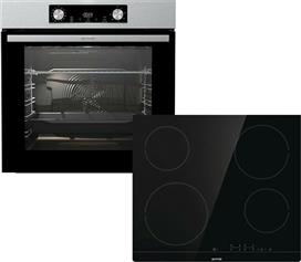 Gorenje BO6737E02X + ECT41SC Φούρνος άνω Πάγκου 77lt με Κεραμικές Εστίες Π60cm Inox