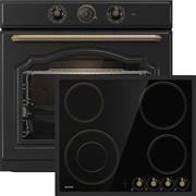 Gorenje BOS67372CLB + EC642CLB Φούρνος άνω Πάγκου 77lt με Κεραμικές Εστίες Π60cm Μαύρος