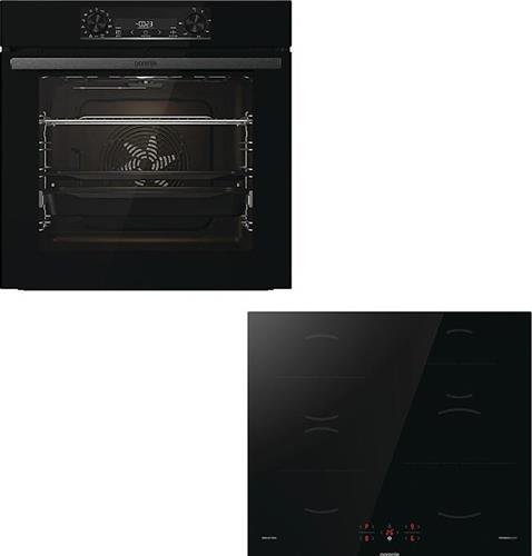 Gorenje BOS6737E06BG + GI6401BSC Φούρνος άνω Πάγκου 77lt με Επαγωγικές Εστίες Π60cm Μαύρος