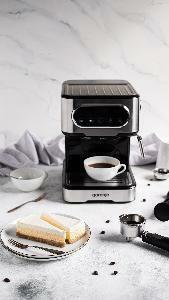 Gorenje ESCM15DBK Ημιαυτόματη Μηχανή Espresso 1100W Πίεσης 15bar Ασημί