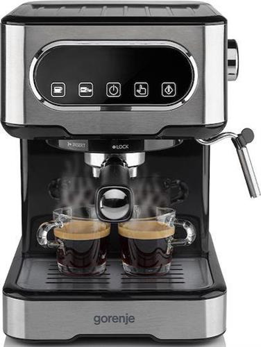 Gorenje ESCM15DBK Ημιαυτόματη Μηχανή Espresso 1100W Πίεσης 15bar Ασημί