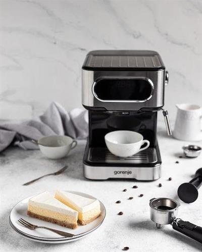 Gorenje ESCM15DBK Ημιαυτόματη Μηχανή Espresso 1100W Πίεσης 15bar Ασημί