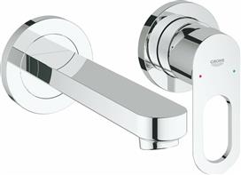 Grohe Bauloop Σετ Μίκτης & Στόμιο Εντοιχισμού Νιπτήρα 1 Εξόδου Ασημί 20289