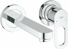 Grohe Bauloop Σετ Μίκτης & Στόμιο Εντοιχισμού Νιπτήρα 1 Εξόδου Ασημί 20289