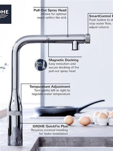 Grohe Essence Smart Control Ντους Super Steel 31615DC0