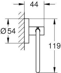 Grohe Essentials Χαρτοθήκη Επιτοίχια Inox Ασημί 40689001