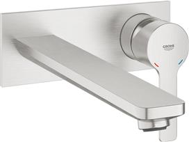Grohe Lineare Σετ Μίκτης & Στόμιο Εντοιχισμού Νιπτήρα 1 Εξόδου Ασημί 23444DC1