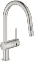 Grohe Minta Ψηλή Μπαταρία Κουζίνας Πάγκου Ασημί 32321DC2