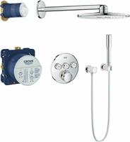 Grohe Smart Control Σετ Μίκτης, Τηλέφωνο & Κεφαλή Ντουζ Εντοιχισμού Ντουζιέρας 3 Εξόδων Ασημί 34705000