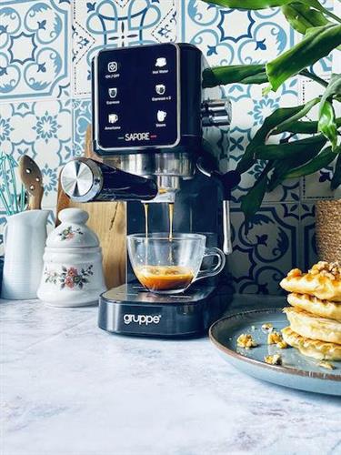 Gruppe CM5106 Sapore Ημιαυτόματη Μηχανή Espresso 1350W Πίεσης 20bar Μαύρη