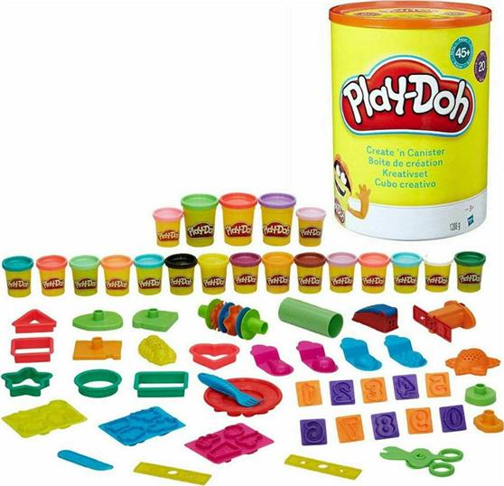 Hasbro Play-Doh Πλαστελίνη - Παιχνίδι Create N Canister για 3+ Ετών 20τμχ B8843