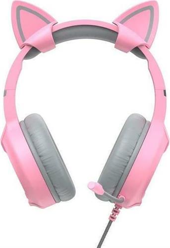 Havit H2233d Over Ear Gaming Headset με σύνδεση 2x3.5mm-USB Ροζ 21.05.0082