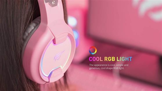 Havit H2233d Over Ear Gaming Headset με σύνδεση 2x3.5mm-USB Ροζ 21.05.0082
