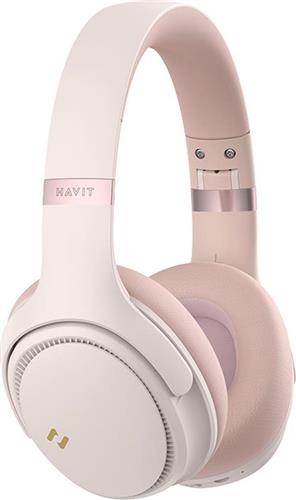 Havit H630BT PRO Ασύρματα-Ενσύρματα Over Ear Ακουστικά με 50 ώρες Λειτουργίας Ροζ 21.05.0126