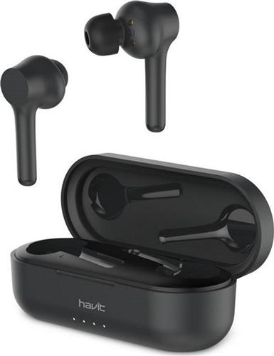 Havit i92 In-ear Bluetooth Handsfree Ακουστικά με Αντοχή στον Ιδρώτα και Θήκη Φόρτισης Μαύρα 21.05.0015