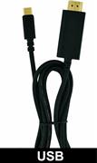 Heitech HDMI Cable HDMI male-USB-C male 1.8m Μαύρο 09001491