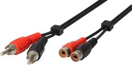 Heitech 09004021 Audio Cable 2x RCA male-2x RCA female 1.5m
