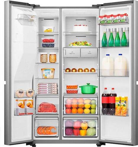 Hisense RS818N4TIE Ψυγείο Ντουλάπα 632lt Total NoFrost Υ179xΠ91xΒ73cm Inox