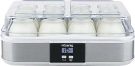 HKoenig ELY120 Γιαουρτομηχανή με Βαζάκια και Ψηφιακή Οθόνη 500ml Ασημί 21.5W