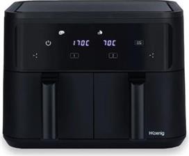HKoenig FRY900 Φριτέζα Αέρος με Διπλό Αποσπώμενο Κάδο 9lt Μαύρη