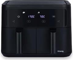 HKoenig FRY900 Φριτέζα Αέρος με Διπλό Αποσπώμενο Κάδο 9lt Μαύρη
