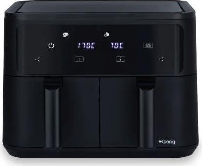 HKoenig FRY900 Φριτέζα Αέρος με Διπλό Αποσπώμενο Κάδο 9lt Μαύρη