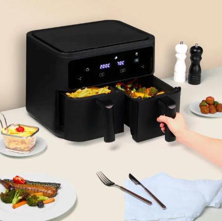HKoenig FRY900 Φριτέζα Αέρος με Διπλό Αποσπώμενο Κάδο 9lt Μαύρη