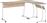 HomCom Γωνιακό Γραφείο Ξύλινο με Μεταλλικά Πόδια Λευκό 152x112.5x74cm 836-221ND