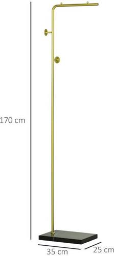 HomCom Καλόγερος Μεταλλικός Χρυσό και Μαύρο 35x25x170cm 837-296V00GD