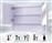 HomCom Ορθογώνιος Καθρέπτης Μπάνιου LED από MDF με Ντουλάπι, Ράφι & Υποδοχή Λαμπτήρα 80x60cm Λευκός 834-041