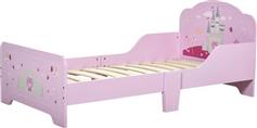 HomCom Παιδικό Κρεβάτι Μονό για Στρώμα 70x140cm Ροζ Castle 311-015