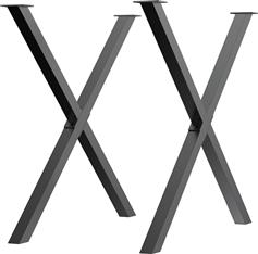 HomCom Πόδι Επίπλου από Μέταλλο Κατάλληλο για Τραπέζι σε Μαύρο Χρώμα 40x2.5x43cm 2τμχ B82-002BK