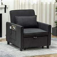 HomCom Πολυθρόνα Κρεβάτι Σκούρο Γκρι 74x84x81cm 83B-233V00CG