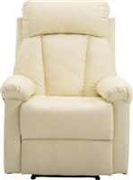 HomCom Πολυθρόνα Relax με Υποπόδιο από Δερματίνη Λευκό 80x97x107cm 833-455WT