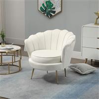 HomCom Πολυθρόνα Βελούδινη Εκρού 79x77x77cm 833-961WT