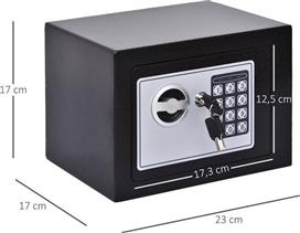 HomCom Ψηφιακό Χρηματοκιβώτιο με Κλειδί Μ23xΠ17xΥ17cm E5-0001