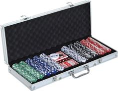 HomCom Σετ 250 Μάρκες Poker σε Βαλίτσα με 2 Τράπουλες A70-014