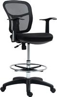 HomCom Σκαμπό Γραφείου με Πλάτη Μαύρο 55x58x94cm 921-826V00BK