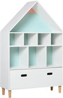 HomCom Βιβλιοθήκη Δαπέδου Ξύλινη Λευκή 82x30x126cm 311-010