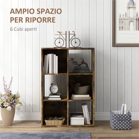 HomCom Βιβλιοθήκη Καφέ 61.5x29.5x91.5cm 833-423V80RB