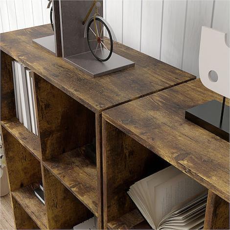 HomCom Βιβλιοθήκη Καφέ 61.5x29.5x91.5cm 833-423V80RB
