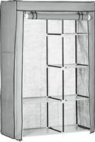 HomCom Υφασμάτινη Ντουλάπα με Φερμουάρ και Ράφια σε Γκρι Χρώμα 103x43x162.5cm 850-213V00LG