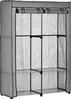 HomCom Υφασμάτινη Ντουλάπα με Φερμουάρ και Ράφια σε Γκρι Χρώμα 118x49x170cm 850-209V00LG
