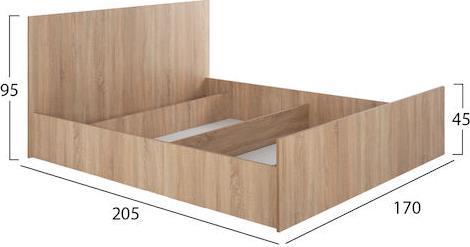 HomeMarkt Adler Διπλό Ξύλινο Sonoma Oak 160x200cm HM2432