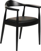 HomeMarkt Ador Πολυθρόνα Τραπεζαρίας Ξύλινη Μαύρο 62x54x76.5cm HM9948.02