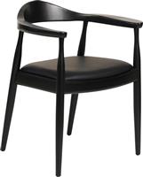 HomeMarkt Ador Πολυθρόνα Τραπεζαρίας Ξύλινη Μαύρο 62x54x76.5cm HM9948.02