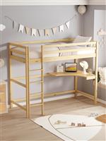 HomeMarkt Akron Παιδικό Κρεβάτι Μονό με Γραφείο Μπεζ για Στρώμα 90x190cm HM702.01