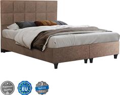 HomeMarkt Alba Κρεβάτι Διπλό Επενδυμένο με Ύφασμα Καφέ 150x200cm HM636.21