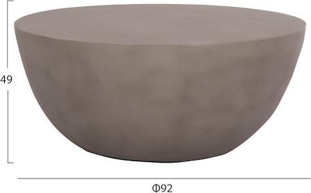 HomeMarkt Allan Στρογγυλό Τραπεζάκι Σαλονιού Γκρι Μ92xΠ92xΥ49cm HM18162.03