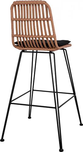 HomeMarkt Allegra HM5452 Μεταλλικό Wicker Μαύρο-Μπεζ 56x60x109cm